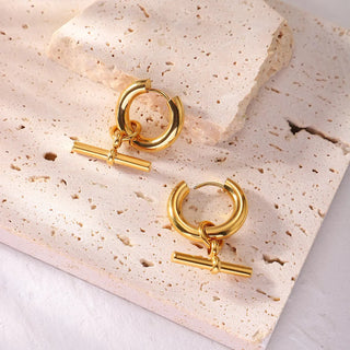 Toggle Charm Hoop Earrings