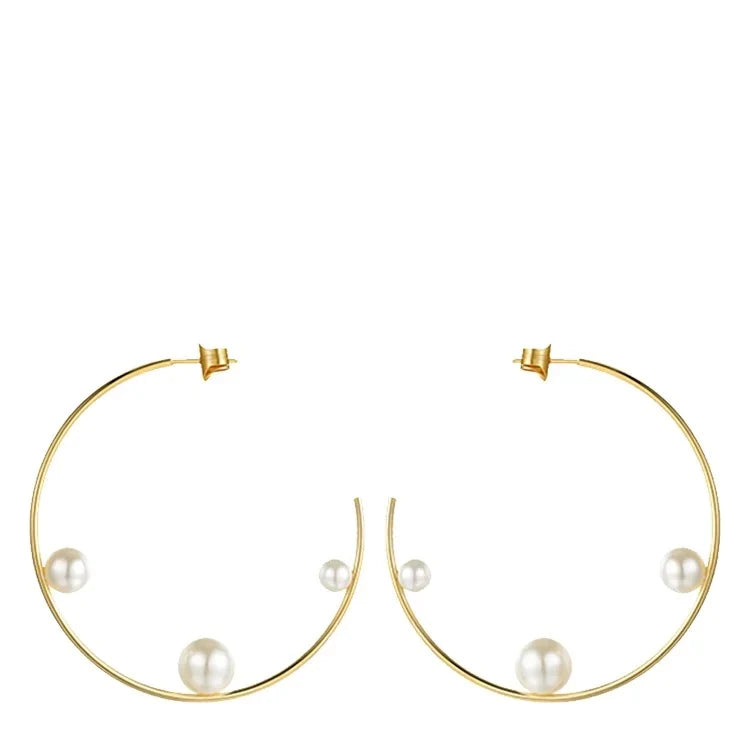 Statement Pearl Hoops