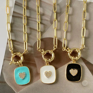 Heart Colored Enamel Pendant