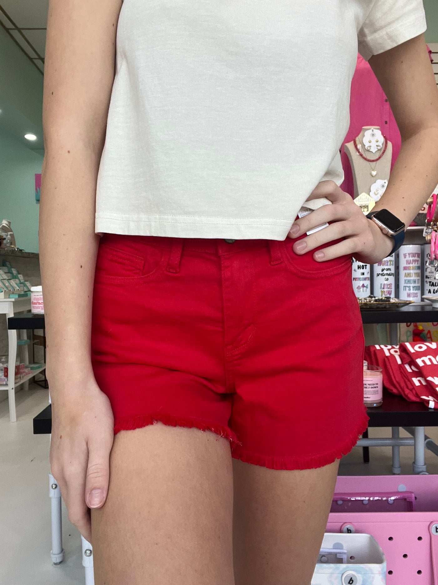 Judy Blue Spicy Red Shorts