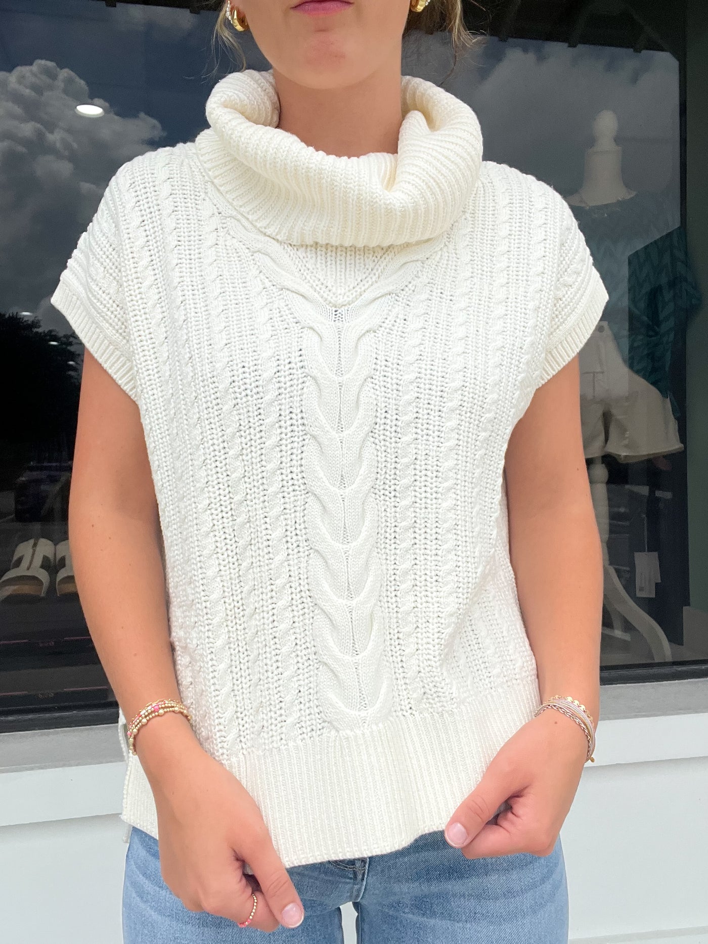 Hatley Cable Knit Vest - Winter White