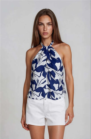 Harbor Blue Halter Top