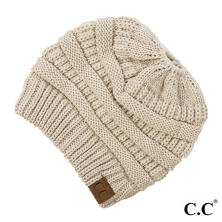 CC Solid Ribbed Messy Bun Beanie "The Original"