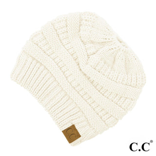CC Solid Ribbed Messy Bun Beanie "The Original"