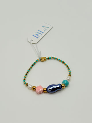 Isla "Stretch of the Sea" Bracelet - Sapphire Fish