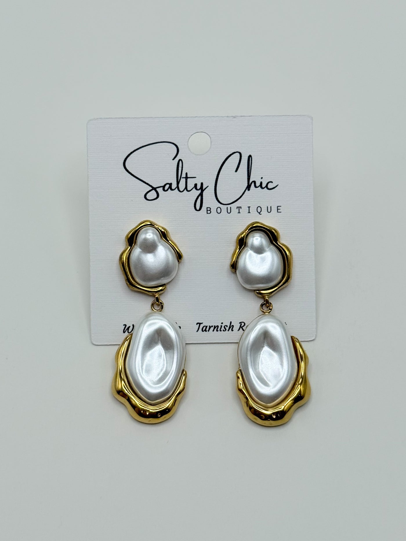 Double Pearl Nugget Post Earring