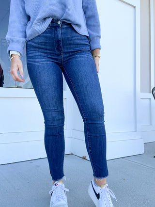 Judy Blue High Waist Side Slit Skinny