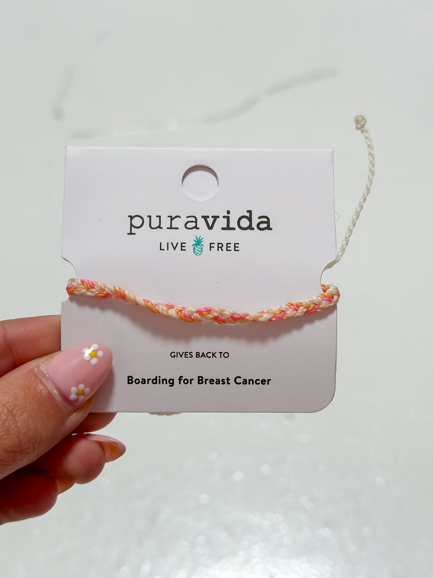 Pura Vida Boarding for Breast Cancer Bracelet