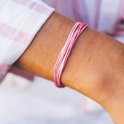 Pura Vida Boarding for Breast Cancer String Bracelet