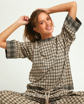 Umgee Fireside Plaid Top