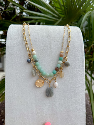 Stone & Charm Layered Necklace