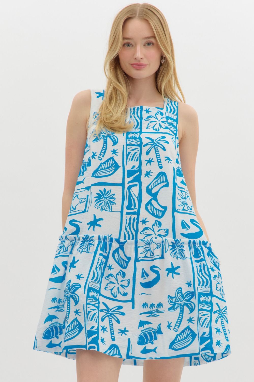 Entro Resort Print Mini Dress