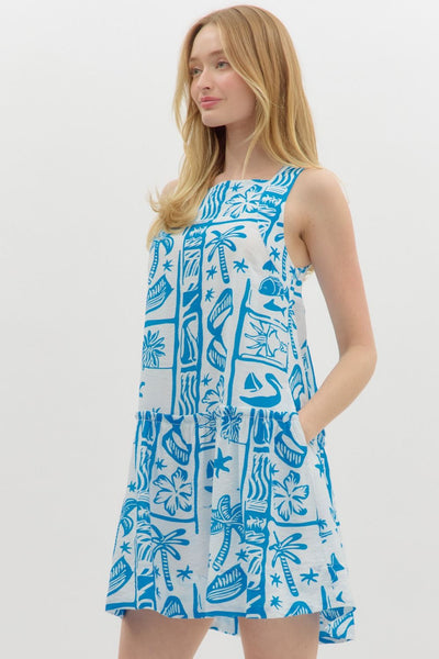 Entro Resort Print Mini Dress