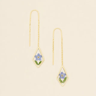 Pressed Flower Thread Earring
