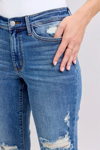 Judy Blue Mid Rise Destroyed Boyfriend Jean