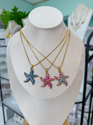Painted Starfish Necklace
