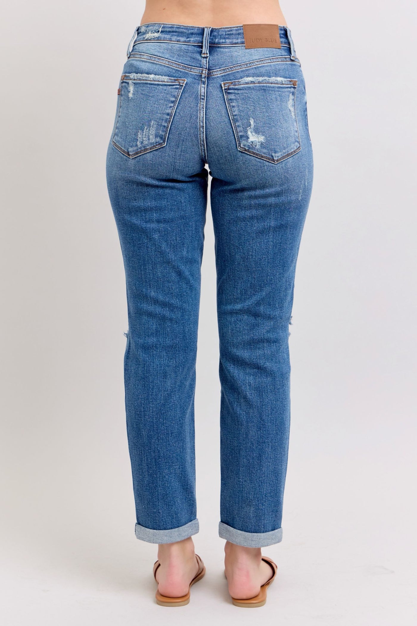 Judy Blue Mid Rise Destroyed Boyfriend Jean