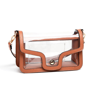 Clear Vegan Leather Crossbody Wristlet Clutch