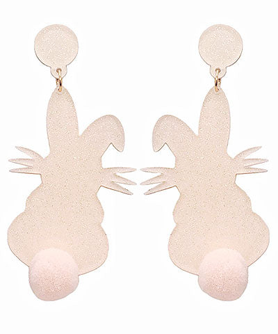 Shake your Pom Pom Bunny Earring