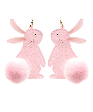 Bunny Pom Pom Tailfeather Earrings