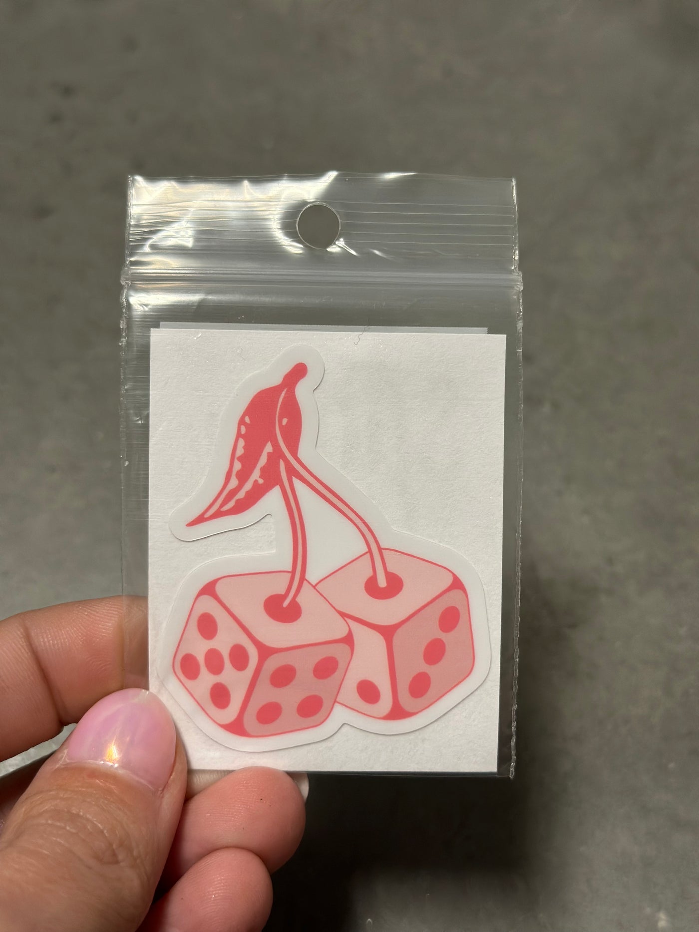 Pink Dice Sticker