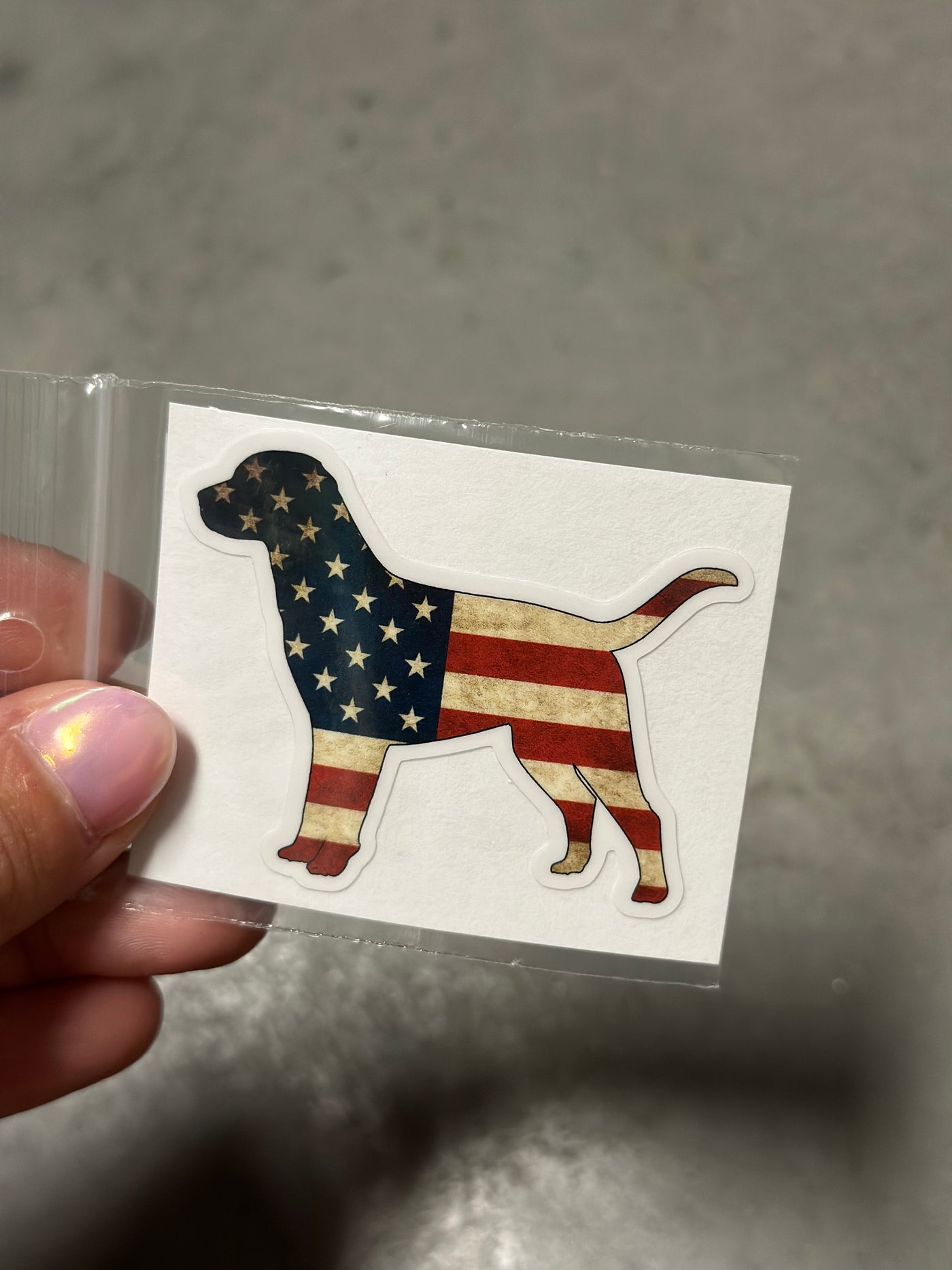 USA Flag Dog Sticker