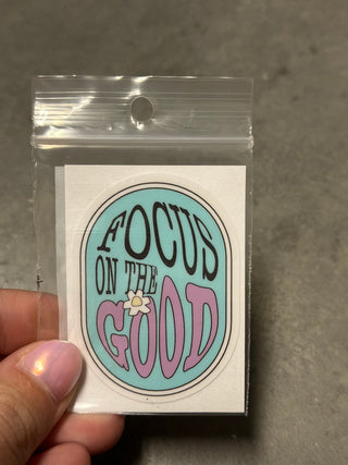 Focus on the good sticker