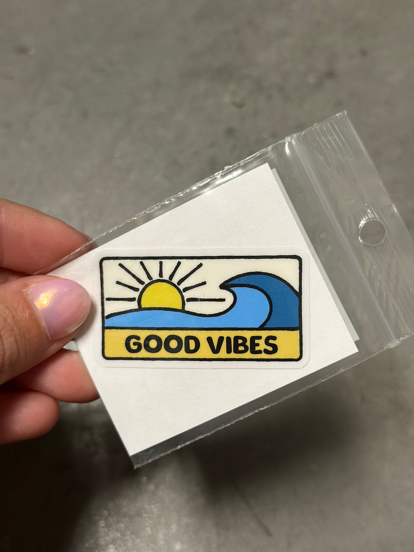 Good Vibes with Yellow Sun Sticker