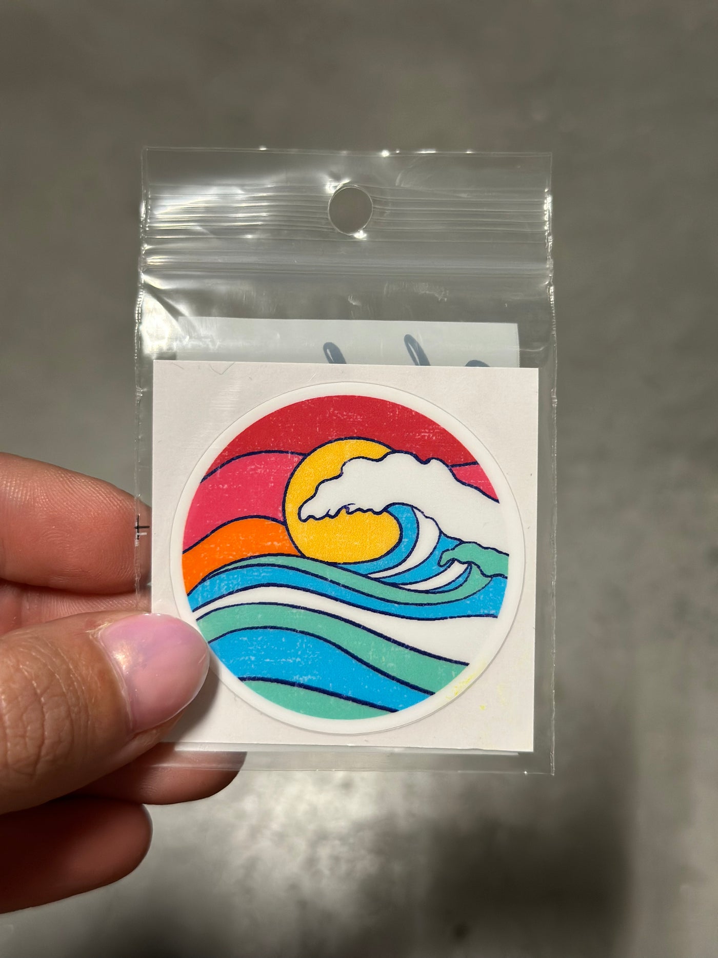 Wave with Sun Sticker