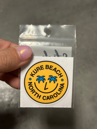 Kure Beach Palm Smiley Sticker