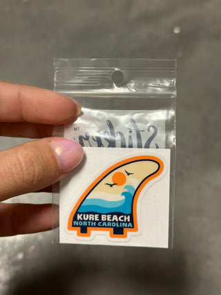 Kure Beach Shark Fin Sticker