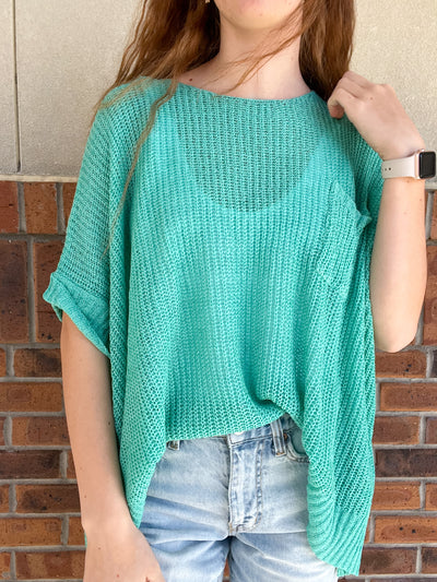 Short Sleeve Loose Fit Knitted Sweater