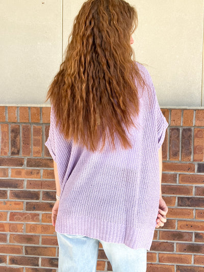 Short Sleeve Loose Fit Knitted Sweater