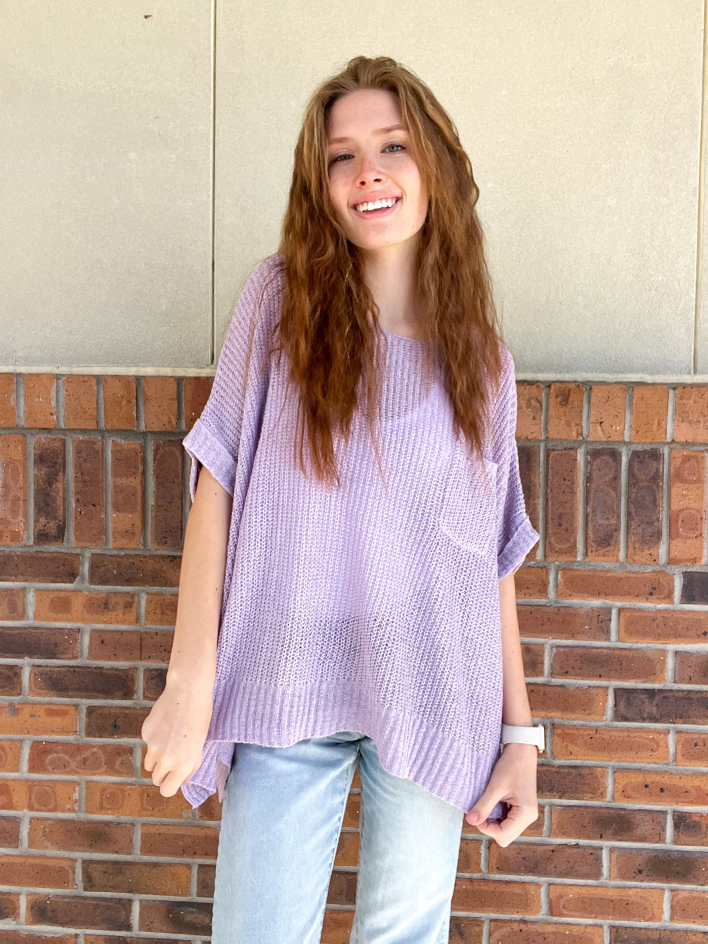 Short Sleeve Loose Fit Knitted Sweater