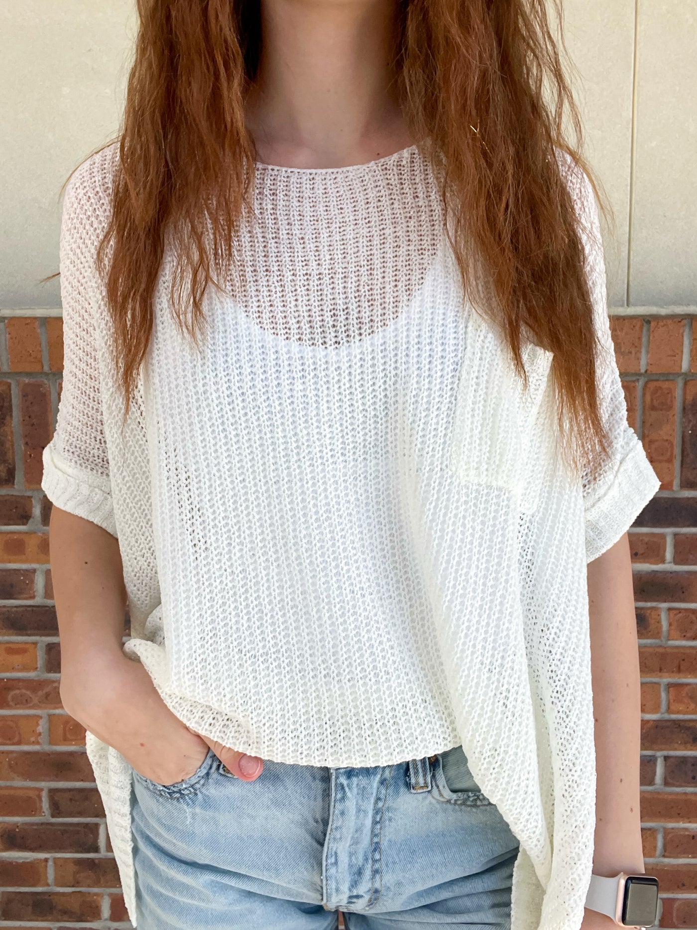 Short Sleeve Loose Fit Knitted Sweater