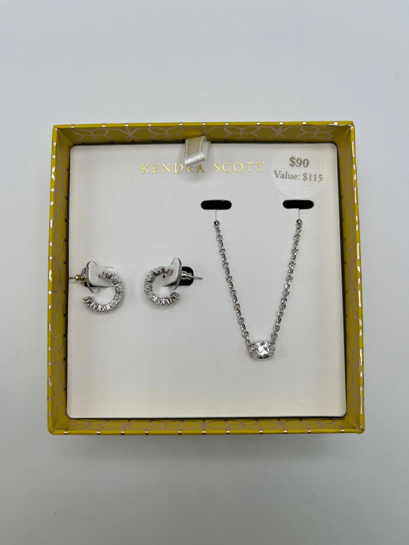 Kendra Scott Boxed Cailin Crystal Silver Gift Set