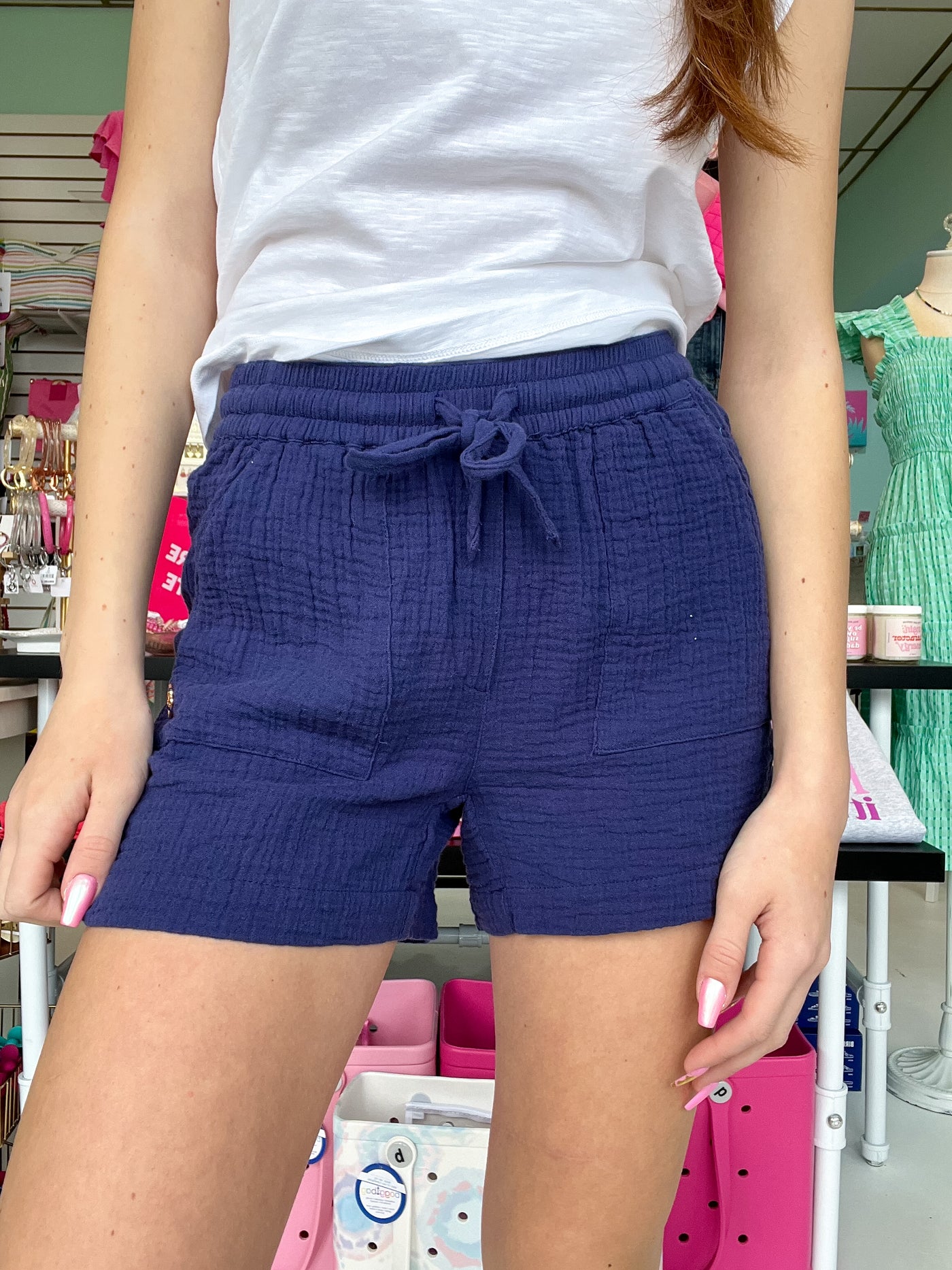 Hatley Santorini Shorts - Navy Gauze