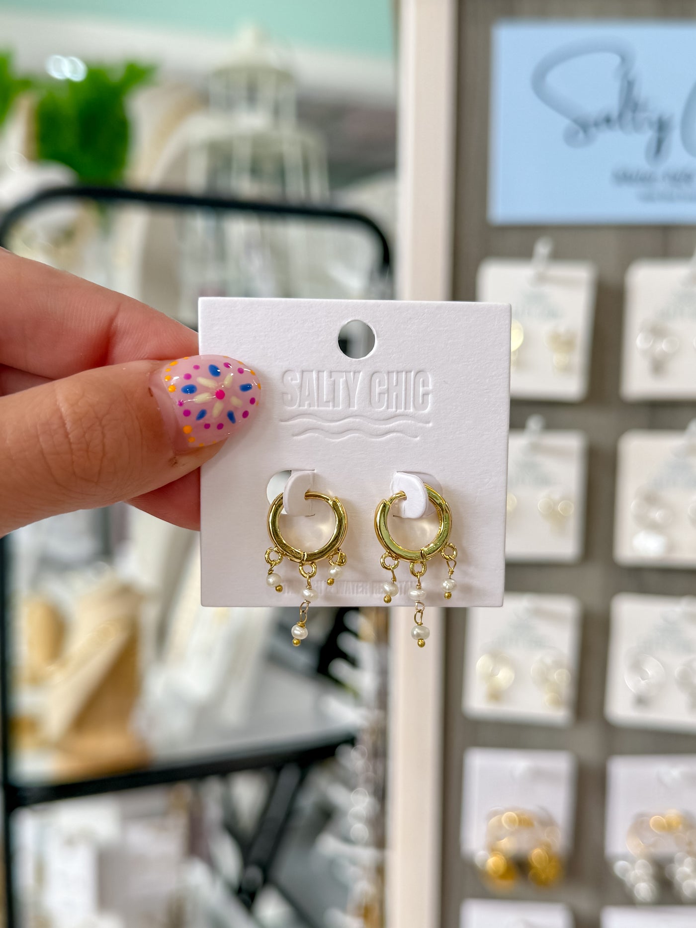 Triple Dipper Pearl Huggies