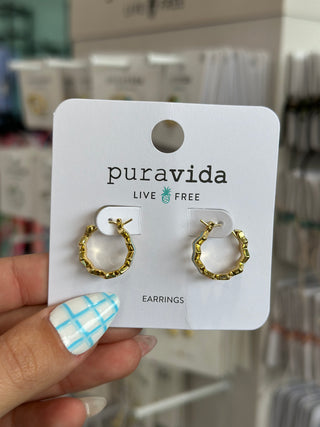 Pura Vida Ziggy Enamel Hoop Earrings