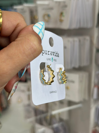 Pura Vida Ziggy Enamel Hoop Earrings