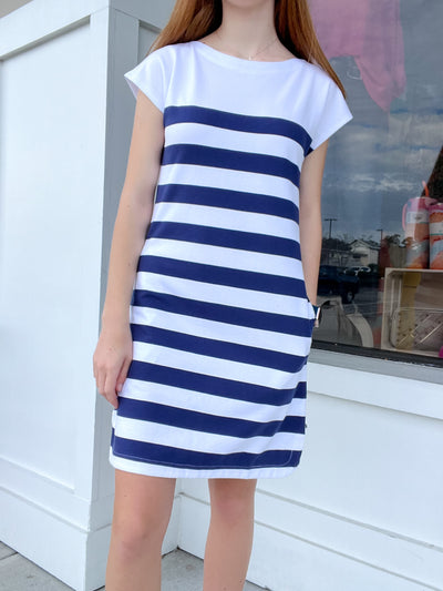 Hatley Capri Dress - Patriot Blue Stripes