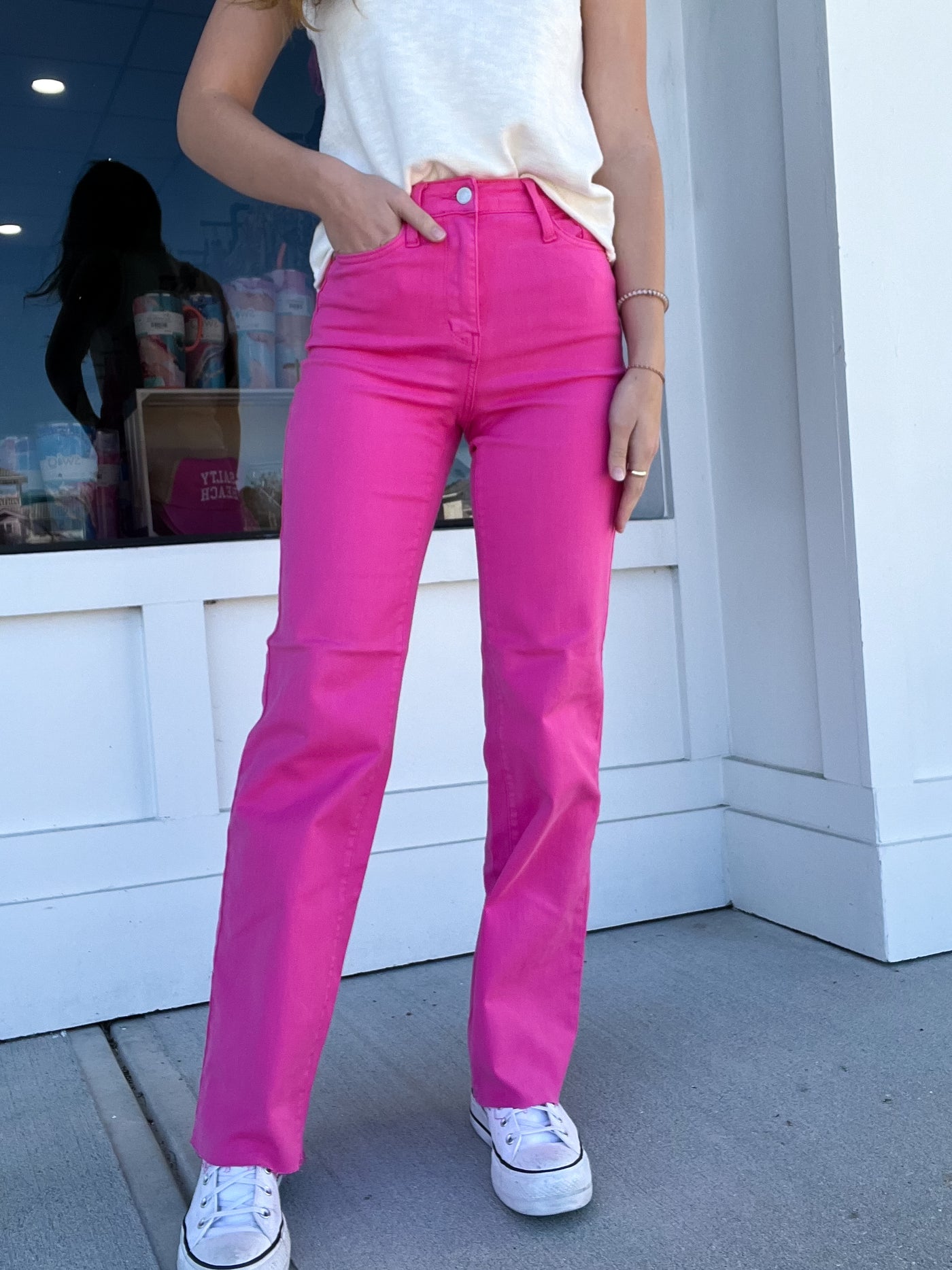 Judy Blue Hot in Pink 90s Straight