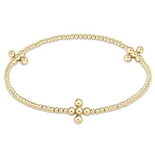 ENewton Beaded Gold Signature Cross Bracelet