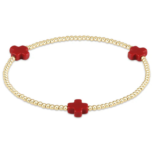 ENewton Signature Cross Pattern 2mm Bead Bracelet