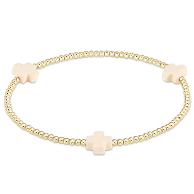 ENewton Signature Cross Pattern 2mm Bead Bracelet