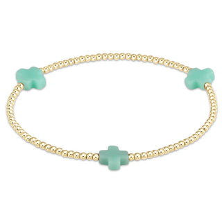 ENewton Signature Cross Pattern 2mm Bead Bracelet