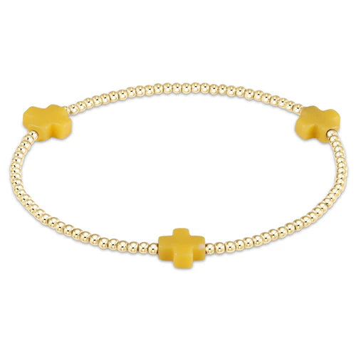 ENewton Signature Cross Pattern 2mm Bead Bracelet