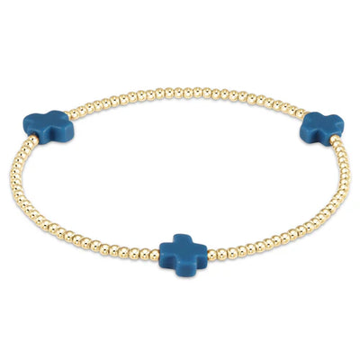 ENewton Signature Cross Pattern 2mm Bead Bracelet