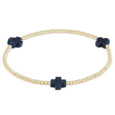 ENewton Signature Cross Pattern 2mm Bead Bracelet