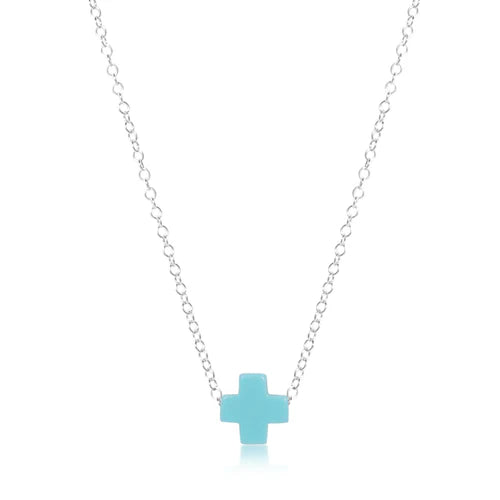 ENewton Signature Cross Color Necklace 16" Silver